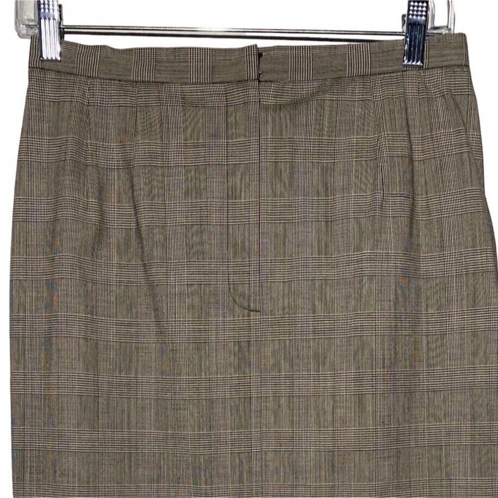 Talbots Pencil Skirt‎ 6 Black White Herringbone Wool Blend Stretch Casual Career - Picture 2 of 6